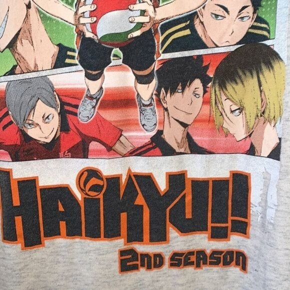 Haikyuu!! 2nd Season Anime Graphic T-Shirt X-Large Heather Gray Short Sleeve - Picture 4 of 9